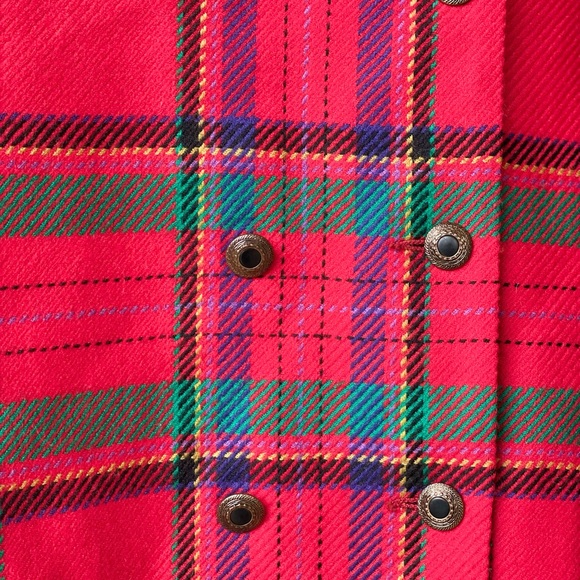 Virgin Red Wool Jacket, Vintage Louben Size 8 Blazer, Green, Yellow, Blue,Purple - Picture 11 of 12